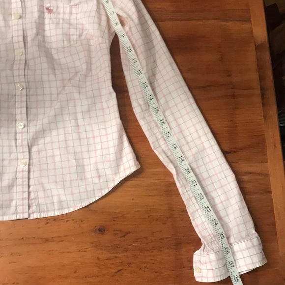 Abercrombie & Fitch pink plaid women’s button down - Picture 11 of 11